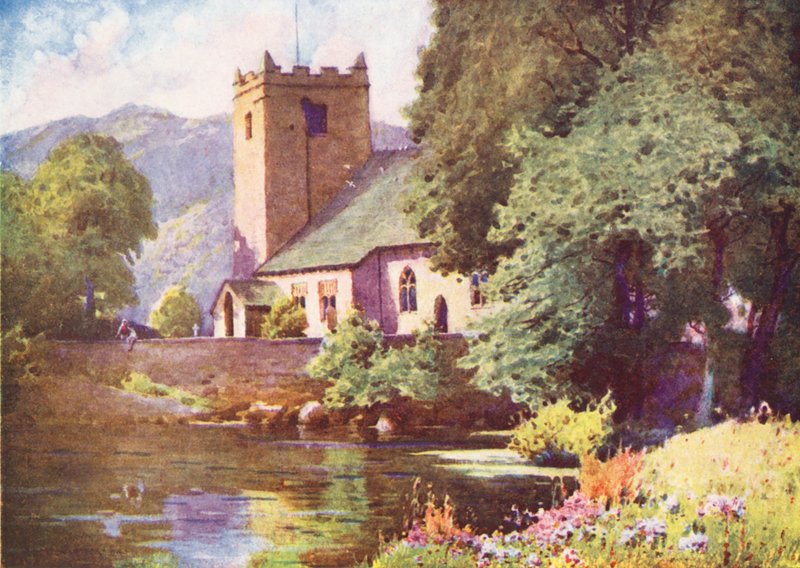 Lake District: Grasmere Church by Alfred Heaton Cooper