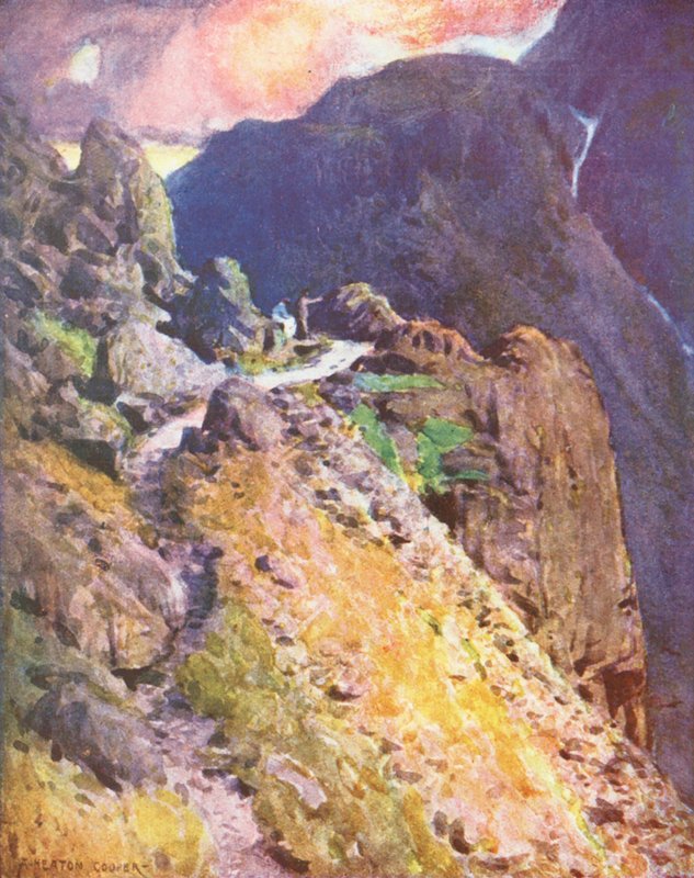 Lake District: Nearing the top of Styhead Pass, Wastdale by Alfred Heaton Cooper