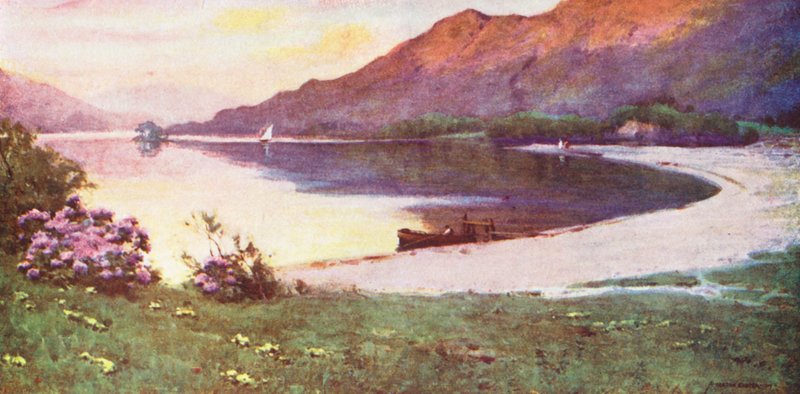 Lake District: Ullswater, the Silver Strand, Afterglow by Alfred Heaton Cooper