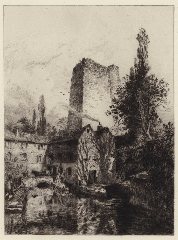 Oxford Castle by Alfred Louis Brunet Debaines