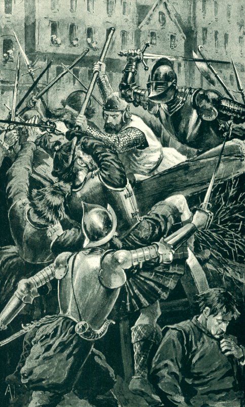 The Earl of Angus and His Spearmen Attacked by Sir Patrick Hamilton by Alfred Pearse