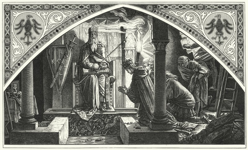Otto III at the grave of Charlemagne by Alfred Rethel