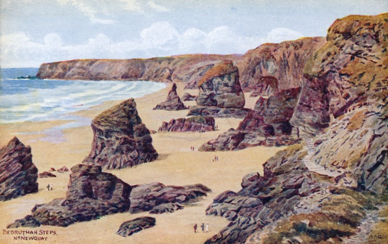 Bedruthan Steps, Near Newquay by Alfred Robert Quinton