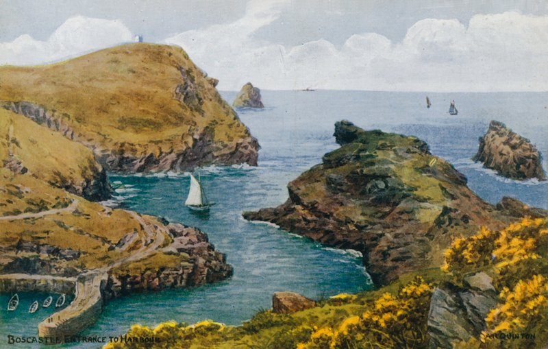 Boscastle, Entrance to Harbour by Alfred Robert Quinton