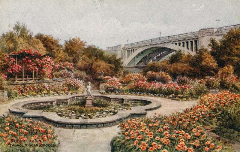Bridge and Lily Pond, Peashol M, Scarborough by Alfred Robert Quinton