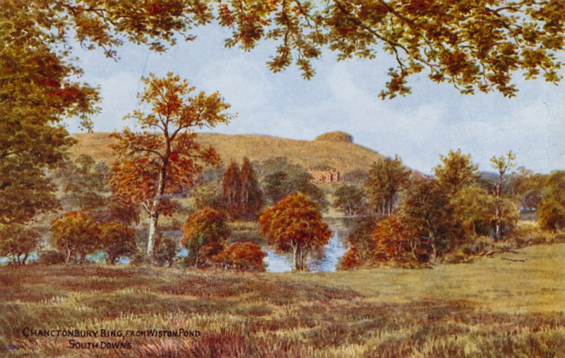 Chanctonbury Ring, from Wiston Pond, South Downs by Alfred Robert Quinton