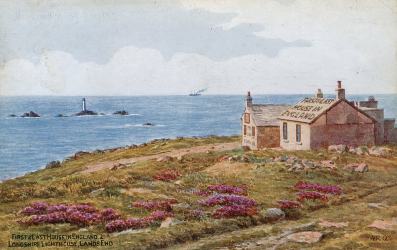 First and Last House in England and Longships Lighthouse, Lands End by Alfred Robert Quinton