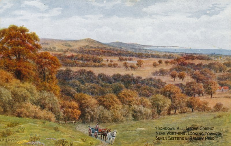 Highdown Hill (above Goring), near Worthing, Looking towards Seven Sisters and Beachy Head by Alfred Robert Quinton