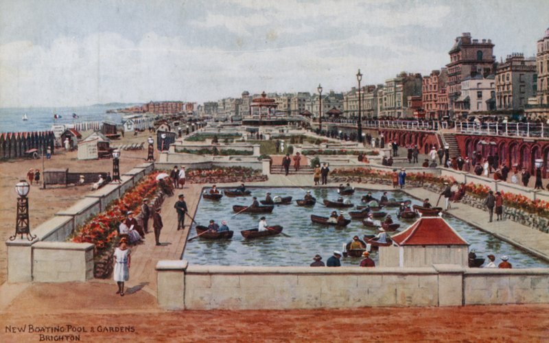 New Boating Pool and Gardens, Brighton by Alfred Robert Quinton