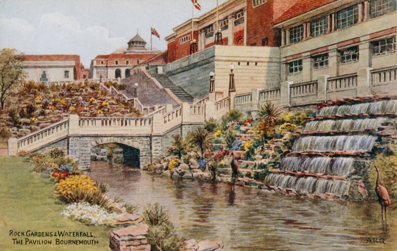 Rock Gardens and Waterfall, The Pavilion, Bournemouth by Alfred Robert Quinton