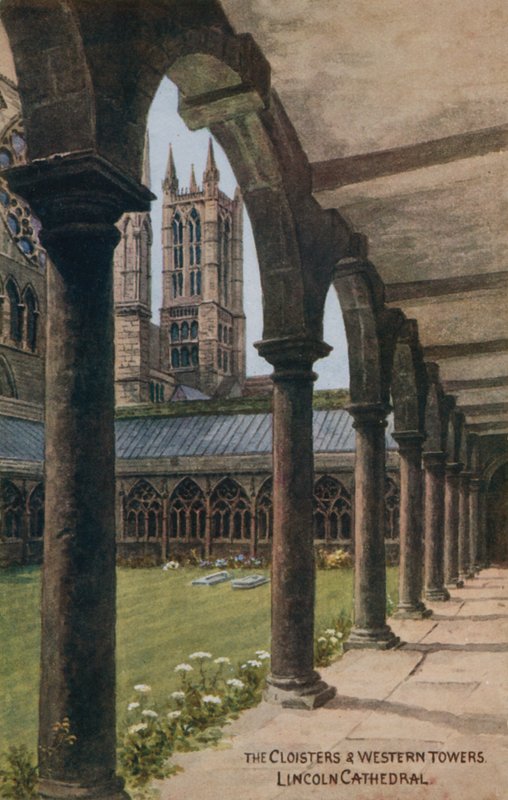 The Cloisters and Western Towers, Lincoln Cathedral by Alfred Robert Quinton