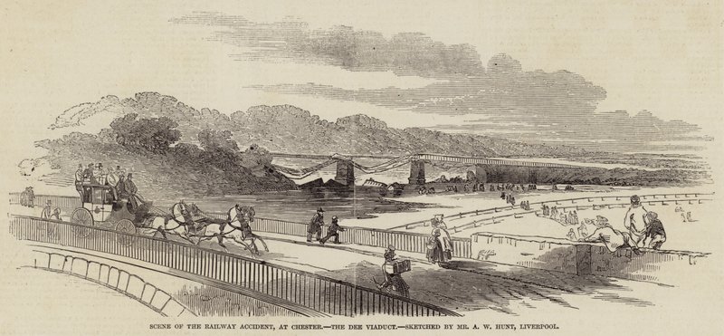 Scene of the Railway Accident, at Chester, the Dee Viaduct by Alfred William Hunt