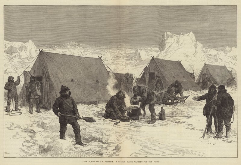The North Pole Expedition, a Sledge Party camping for the Night by Alfred William Hunt