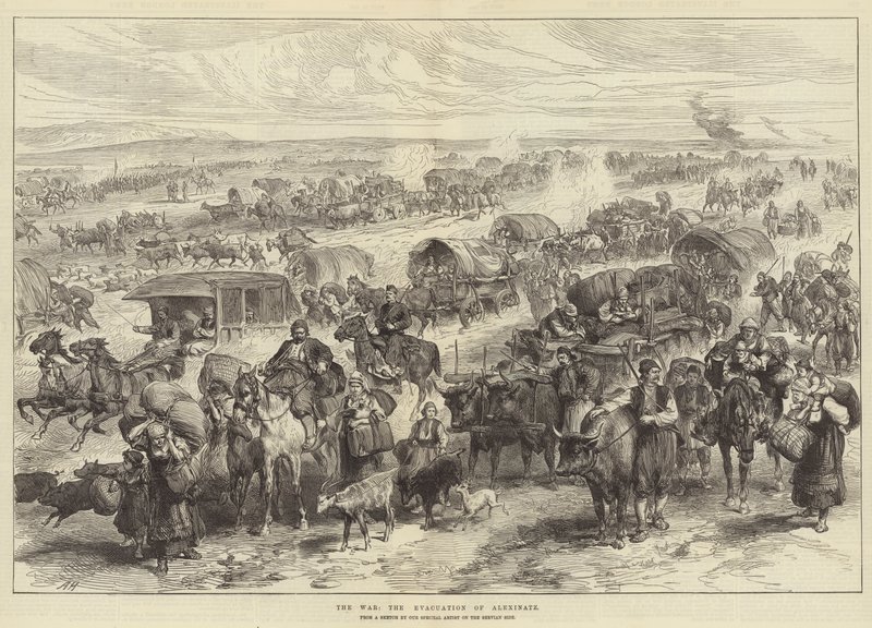 The War, the Evacuation of Alexinatz by Alfred William Hunt