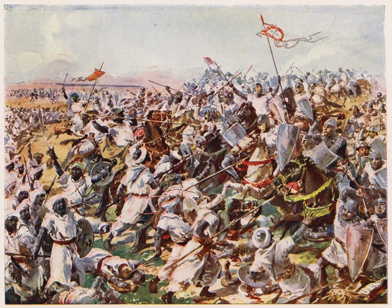 Battle of Rio Salado, Spain by Alfredo Roque Gameiro