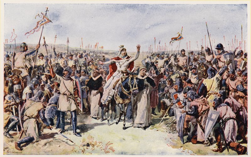 Saint Queen Isabel of Portugal at the Battle of Alvalade by Alfredo Roque Gameiro