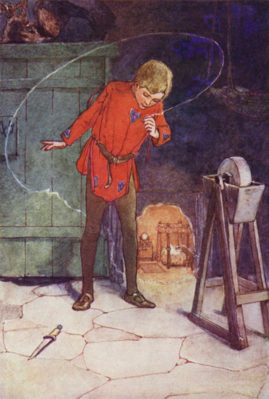 He Perceived Tinker Bell in His Glass (colour litho) by Alice Bolingbroke (after) Woodward
