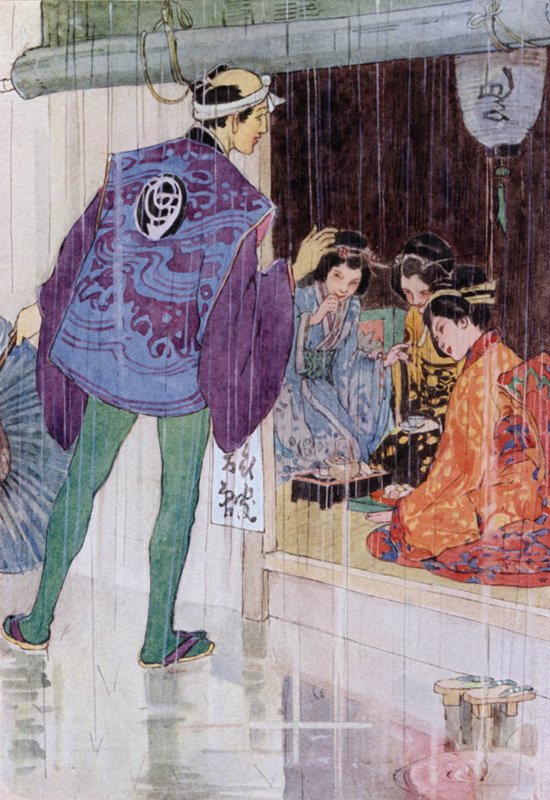 Illustration for The Story of The Mikado (colour litho) by Alice Bolingbroke (after) Woodward