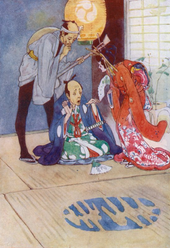 Illustration for The Story of The Mikado (colour litho) by Alice Bolingbroke (after) Woodward
