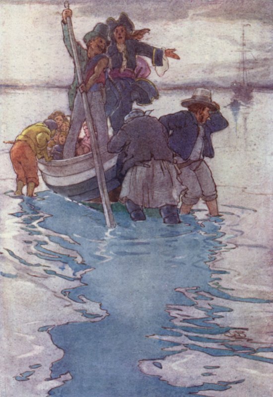 Transported to the Pirate Ship (colour litho) by Alice Bolingbroke (after) Woodward