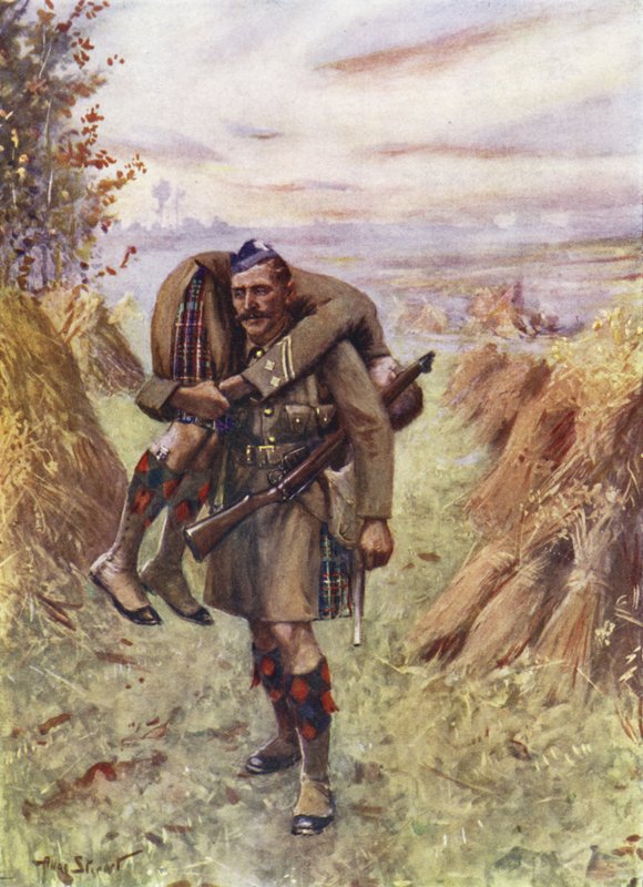 Private Ross Tollerton winning the Victoria Cross by Allan (after) Stewart