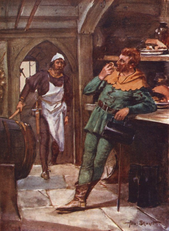 Robin Hood and his Merry Men: Little John in the buttery by Allan (after) Stewart