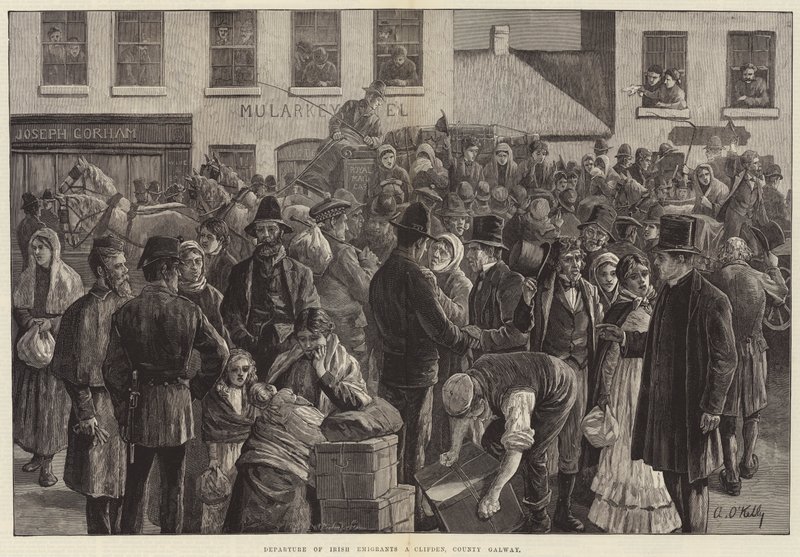 Departure of Irish Emigrants at Clifden, County Galway by Aloysius O