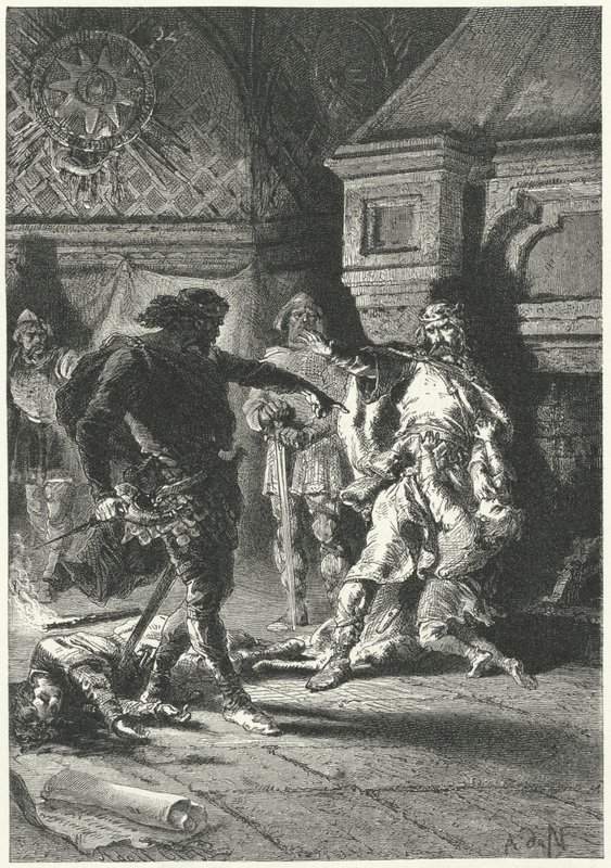 Clovis I imposing his will as King of the Franks by Alphonse Marie de (after) Neuville