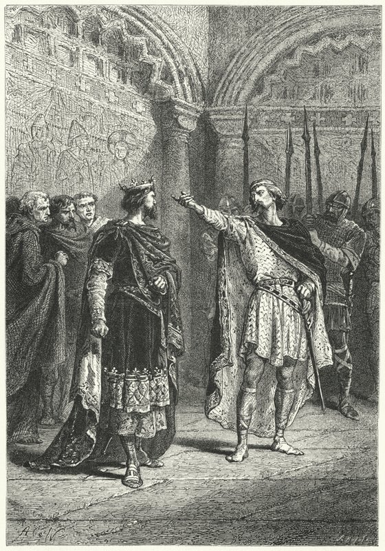 Hugh Capet, King of the Franks, and the Rebellious Count Adalbert of Perigord, 987 by Alphonse Marie de (after) Neuville
