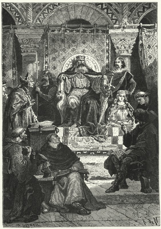 Meeting of the Council of the Emperor Charlemagne by Alphonse Marie de (after) Neuville