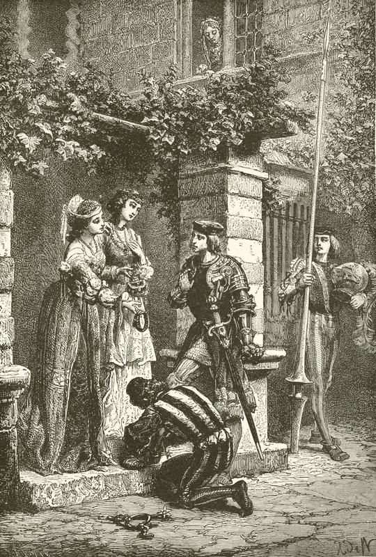 Bayard Taking Leave of the Ladies of Brescia by Alphonse Marie de Neuville
