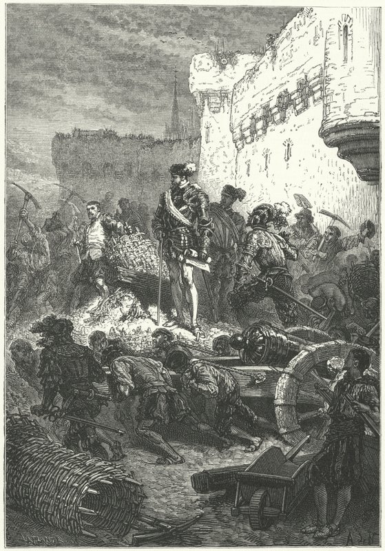 Francis, Duke of Guise overseeing the construction of the defences of Metz, 1552 by Alphonse Marie de after Neuville