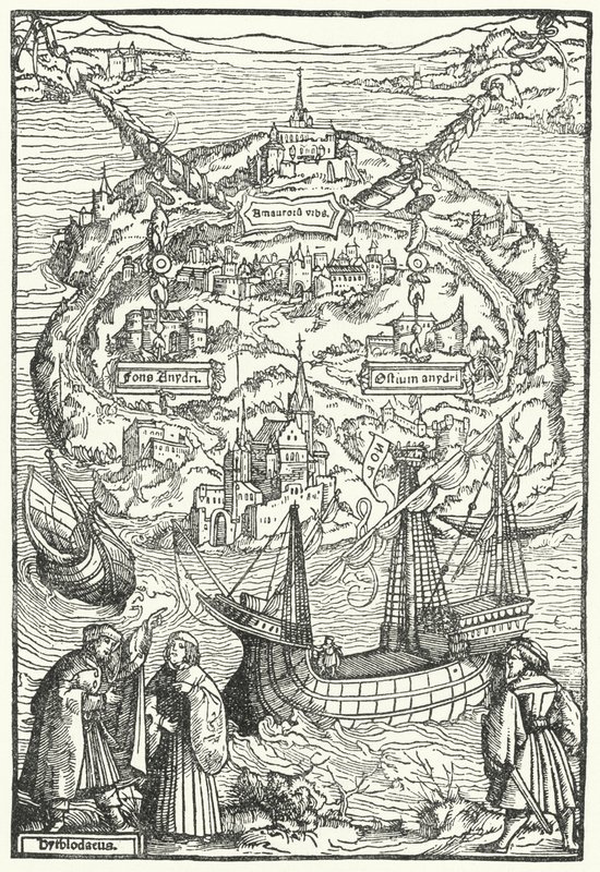 The island of Utopia by Ambrosius Holbein