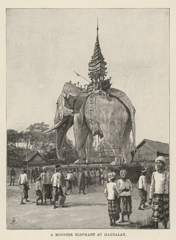 A Monster Elephant at Mandalay by Amedee Forestier