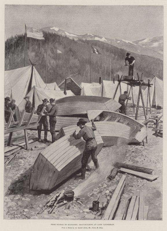 From Euston to Klondike, Boat-Building at Lake Linderman by Amedee Forestier