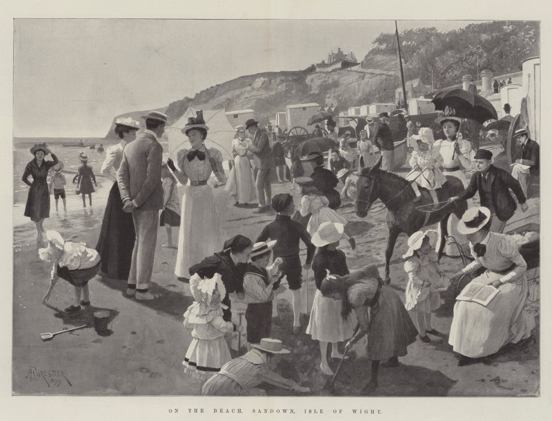 On the Beach, Sandown, Isle of Wight by Amedee Forestier