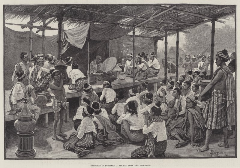 Sketches in Burmah, a Sermon from the Phoongye by Amedee Forestier