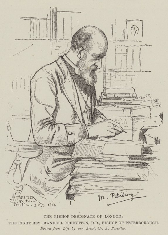 The Bishop-Designate of London, the Right Reverend Mandell Creighton, DD, Bishop of Peterborough by Amedee Forestier