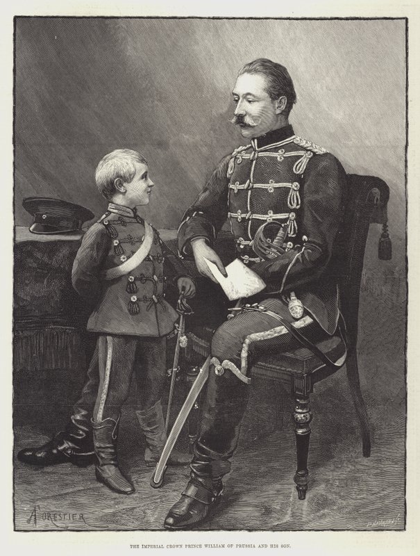 The Imperial Crown Prince William of Prussia and his Son by Amedee Forestier