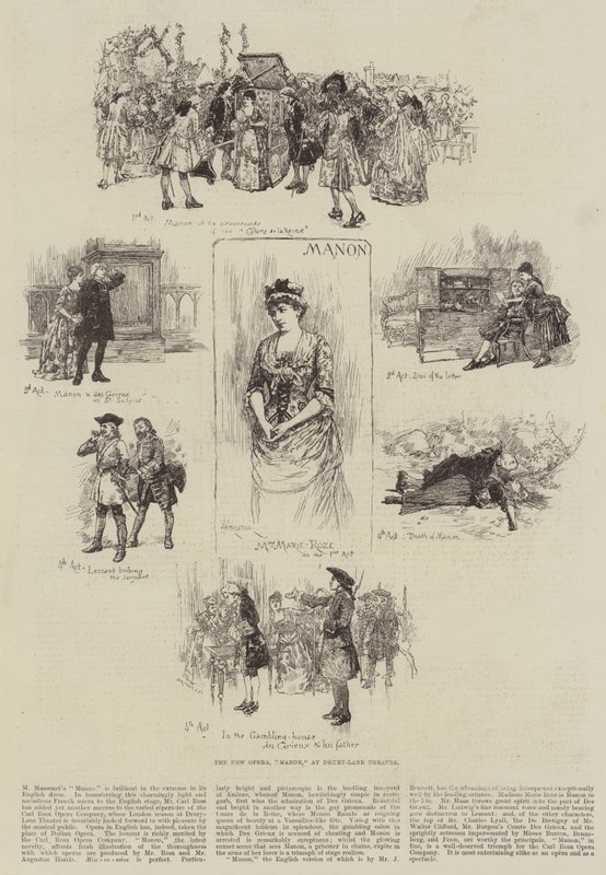 The New Opera, Manon, at Drury-Lane Theatre by Amedee Forestier