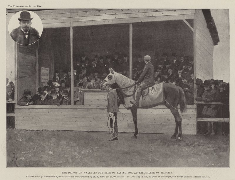 The Prince of Wales at the Sale of Flying Fox at Kingsclere on 8 March by Amedee Forestier