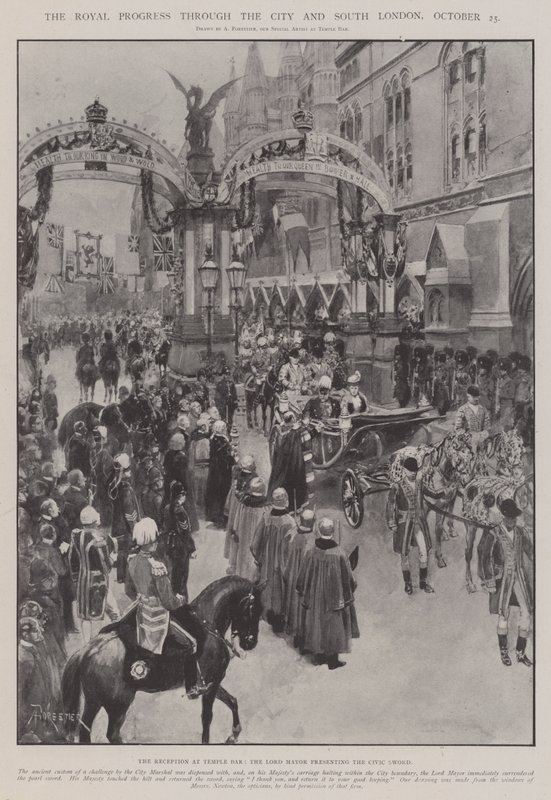 The Royal Progress through the City and South London, 25 October by Amedee Forestier
