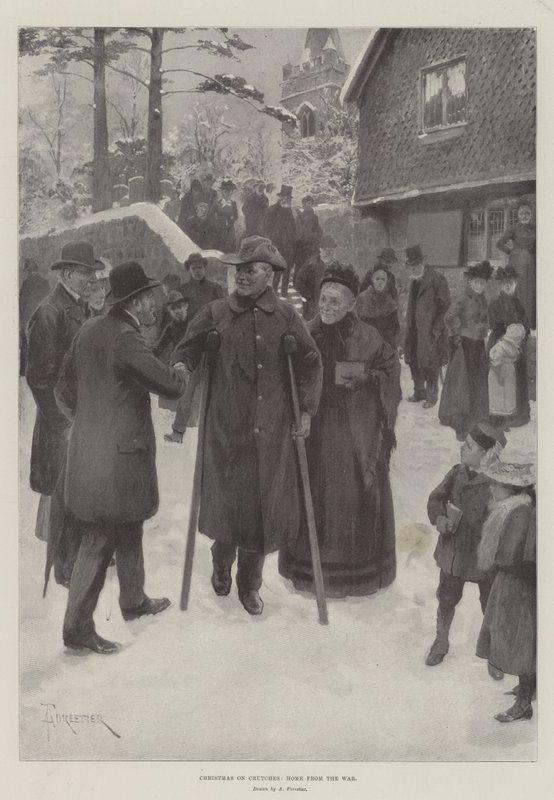 Christmas on Crutches, Home from the War by Amedee Forestier