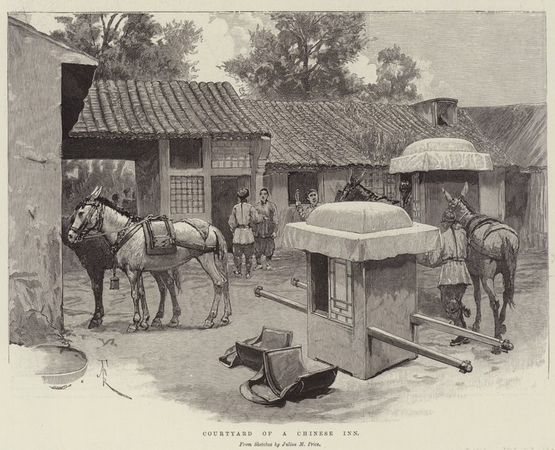 Courtyard of a Chinese Inn by Amedee Forestier