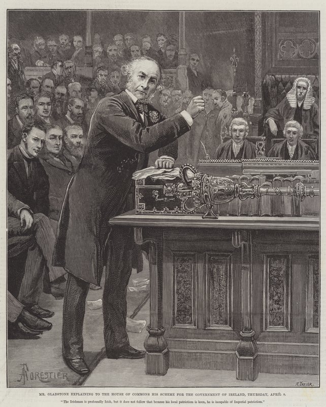 Mr Gladstone Explaining to the House of Commons His Scheme for the Government of Ireland, Thursday, 8 April by Amedee Forestier