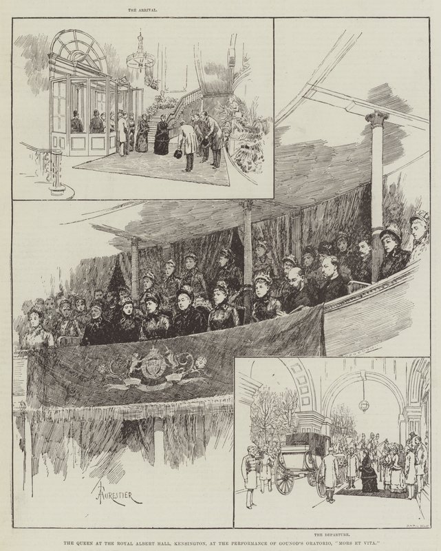 The Queen at the Royal Albert Hall, Kensington, at the Performance of Gounod