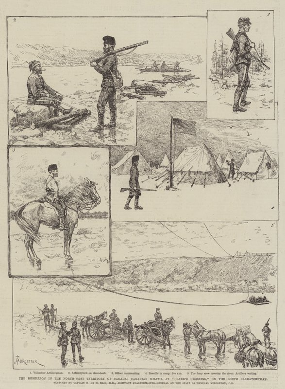 The Rebellion in the North West Territory of Canada, Canadian Militia at Clark