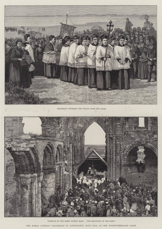 The Roman Catholic Pilgrimage to Lindisfarne, Holy Isle, on the Northumberland Coast by Amedee Forestier