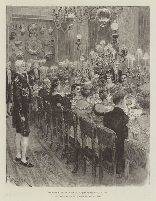 The Royal Marriage at Berlin, Banquet at the Royal Palace by Amedee Forestier