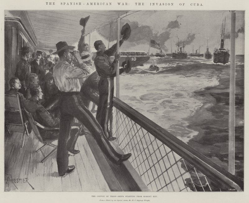The Spanish-American War, the Invasion of Cuba, the Convoy of Troop-Ships starting from Egmont Key by Amedee Forestier